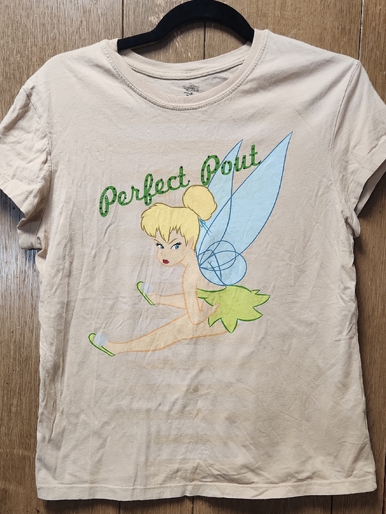 Disney Tops - Disney Tinker Bell Beige Graphic Tee with Black Print